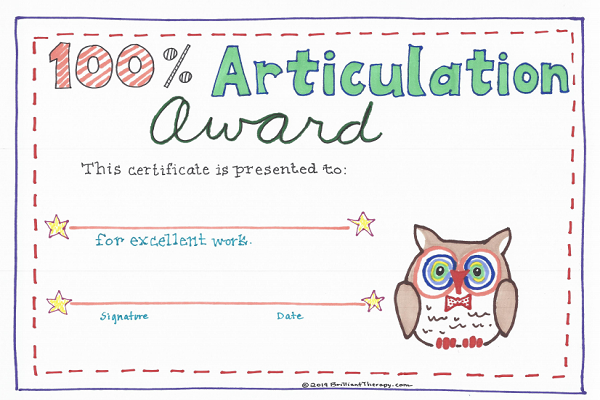 One hundred percent Articulation Award Thumbnail