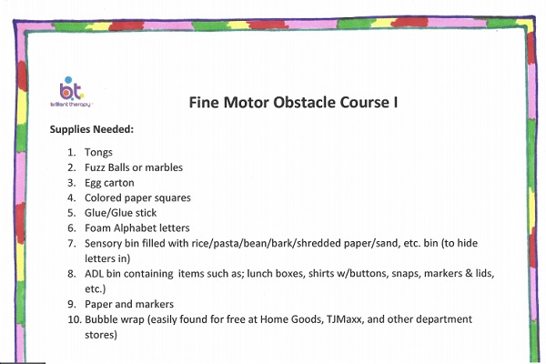 Fine Motor Obstacle Course thumbnail
