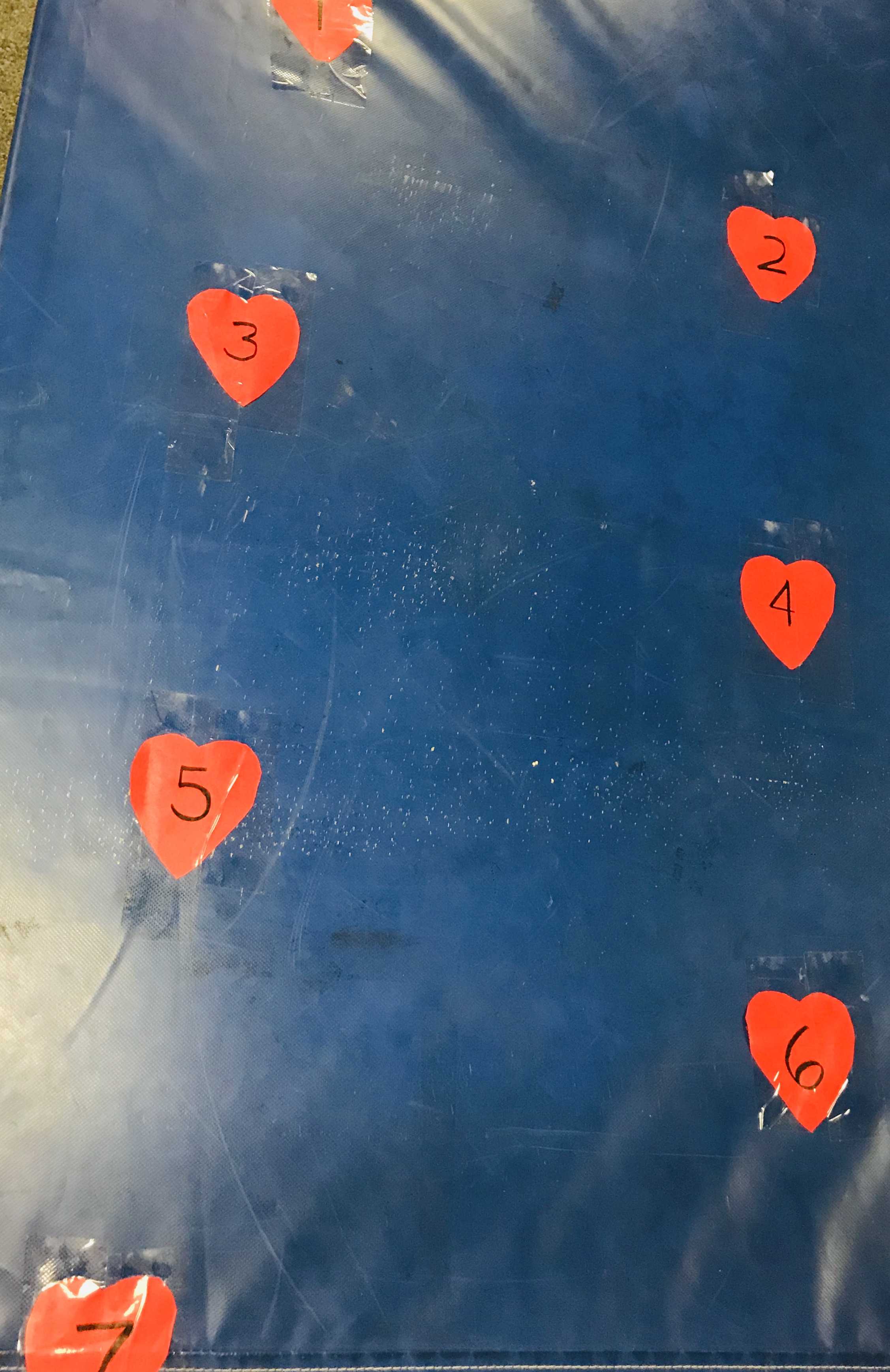 Laminated hearts with numbers