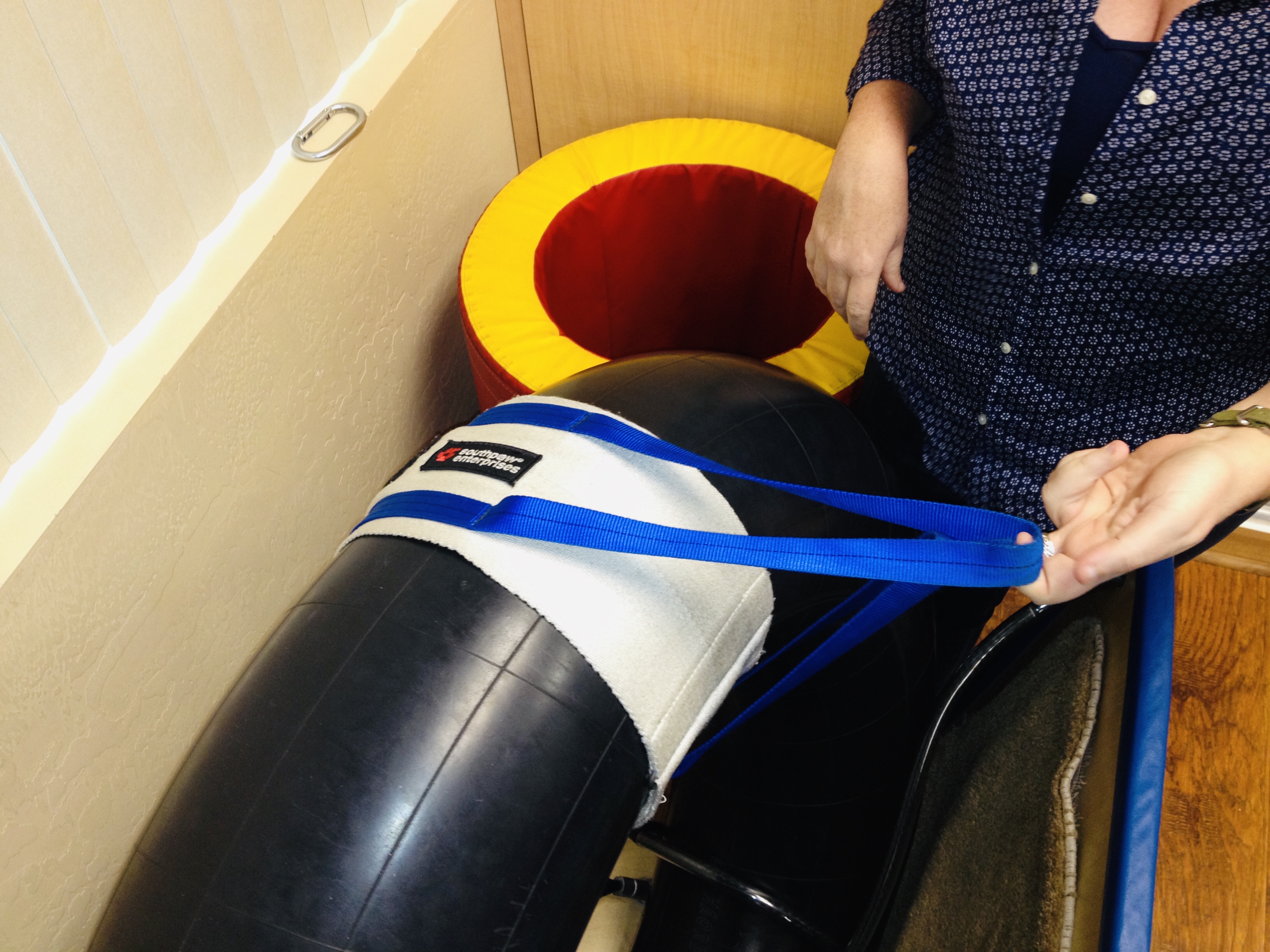 Putting away rubber tube tire from sensory equipment
