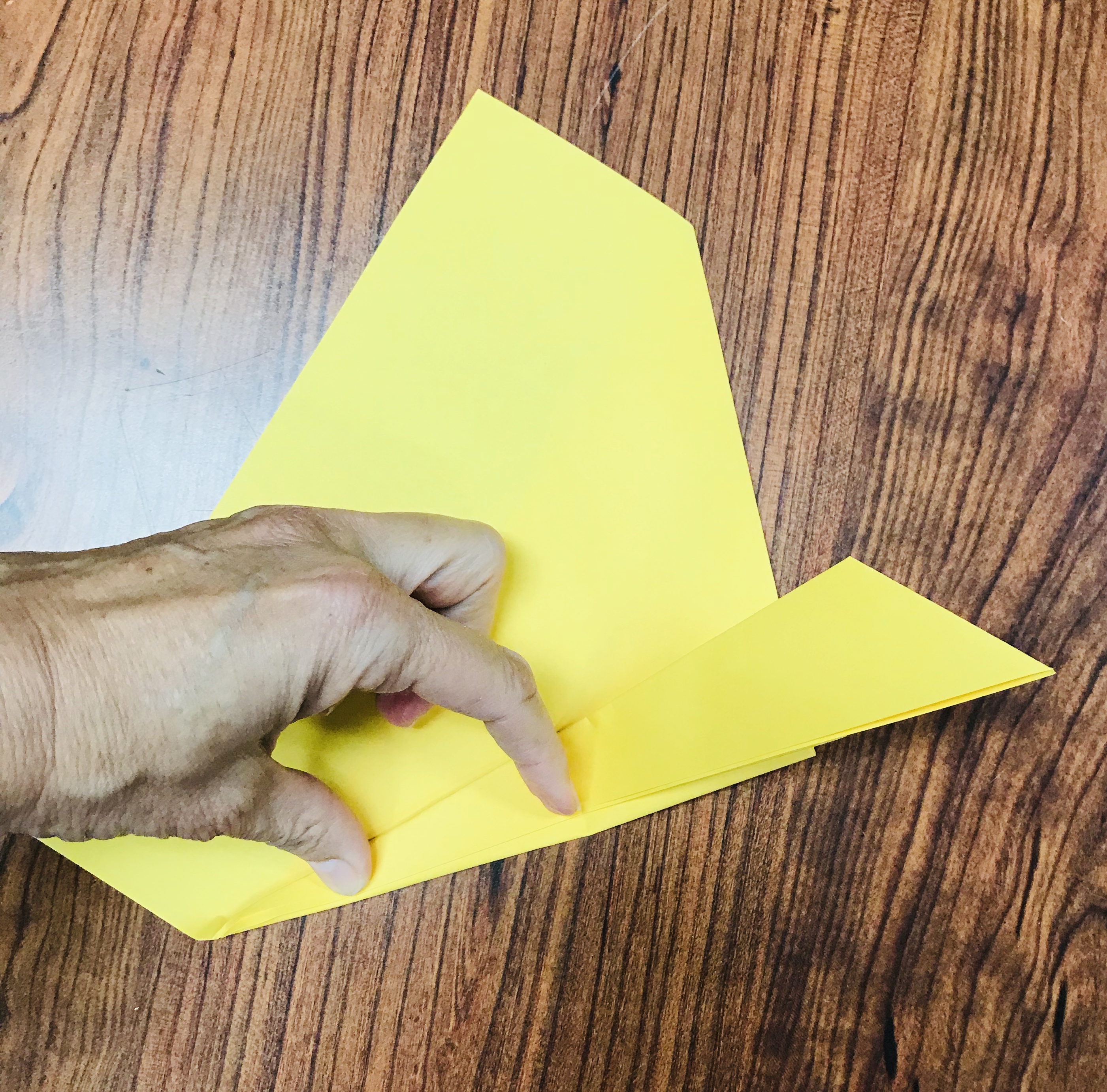 Folding yellow paper
