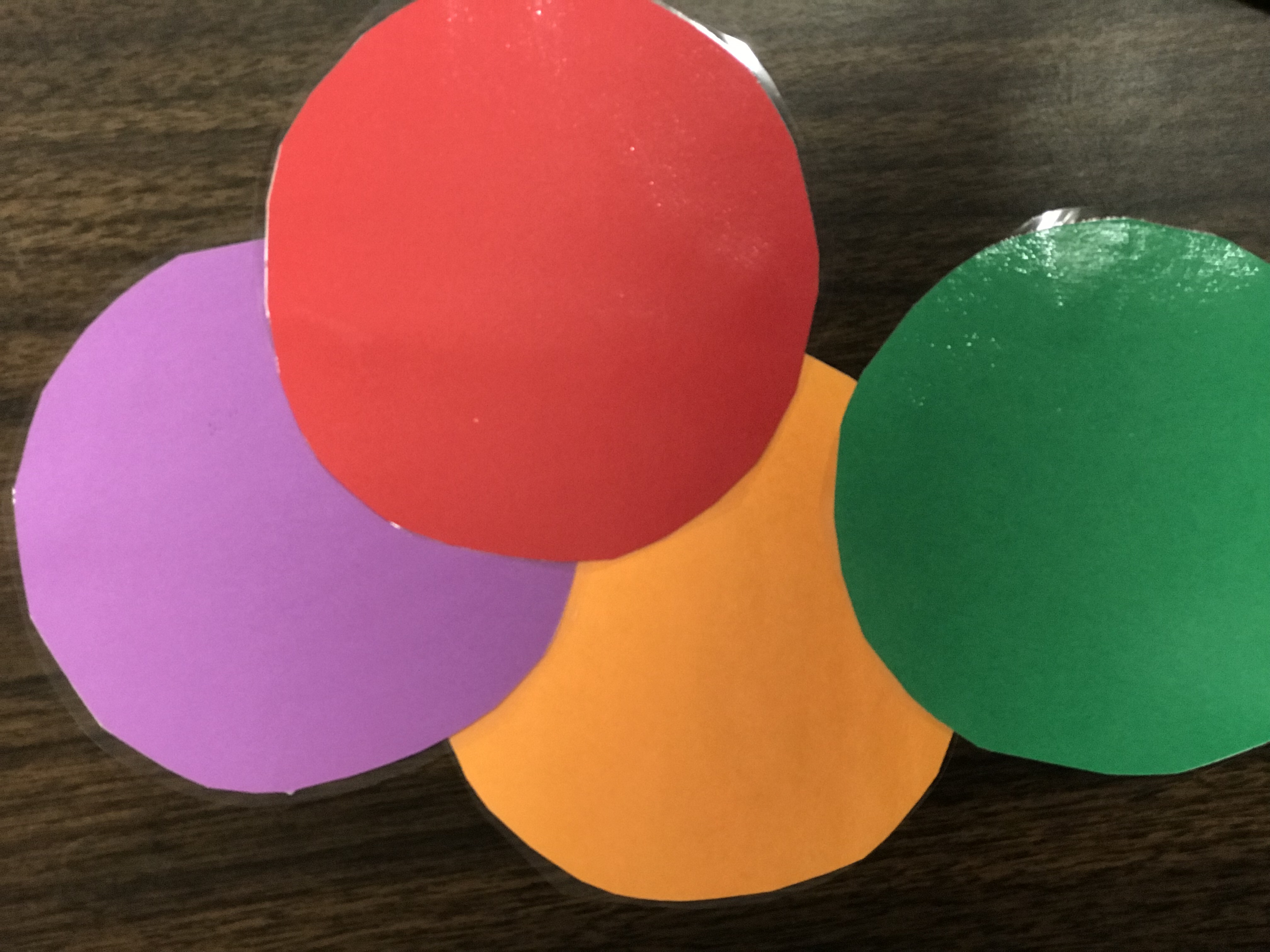 Colorful laminated paper circles