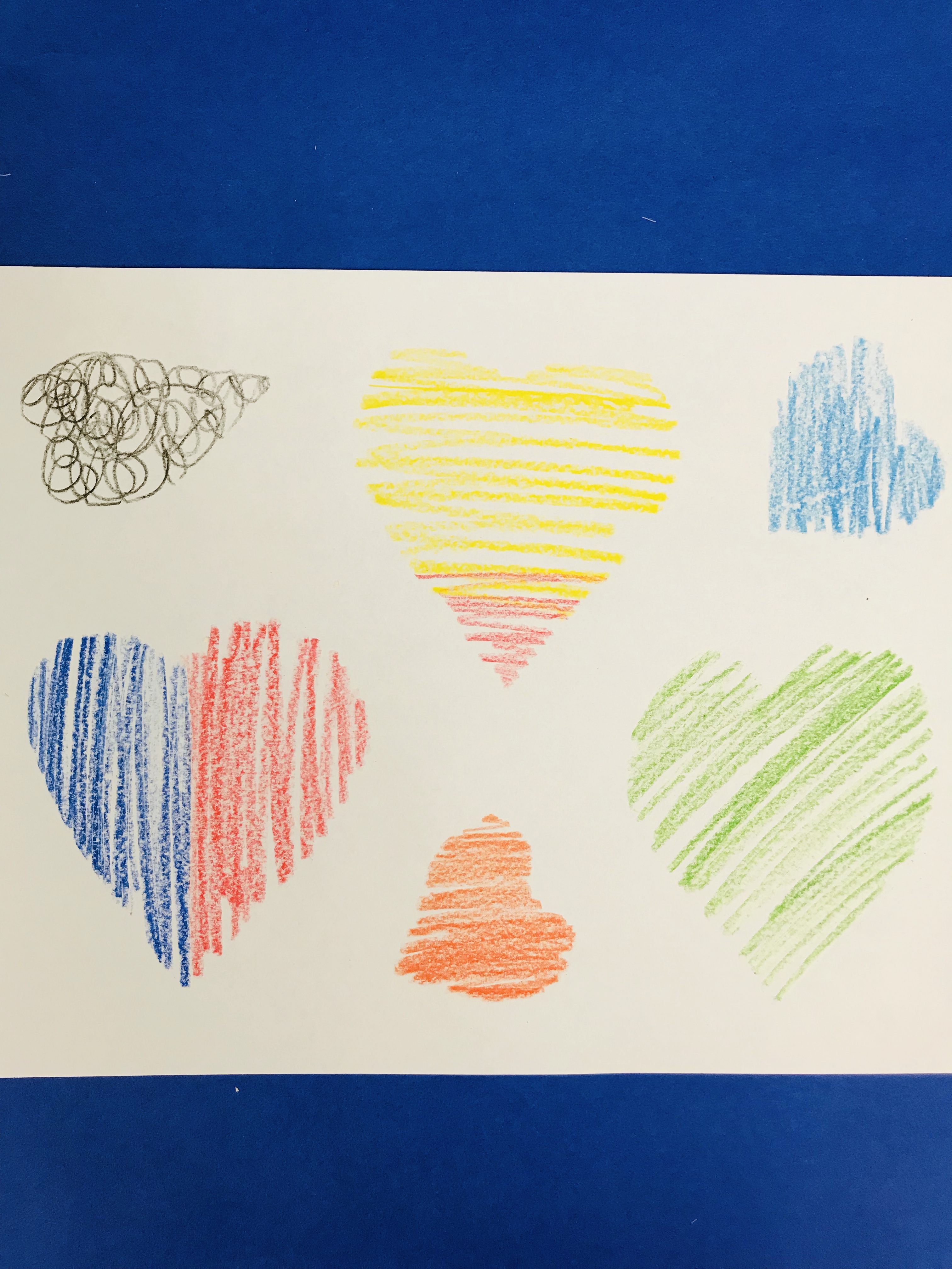 Crayon drawn hearts