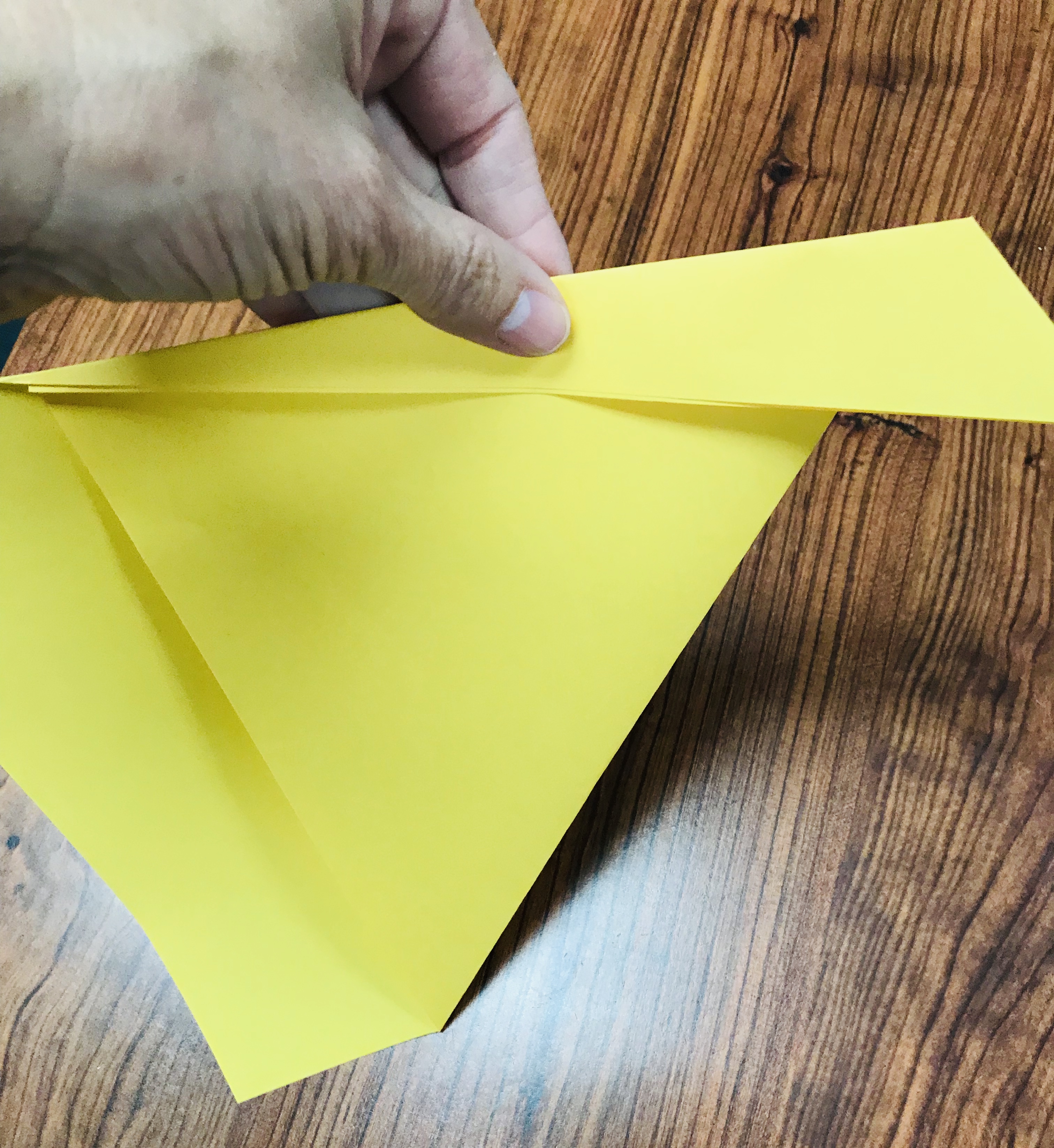 Folding yellow paper