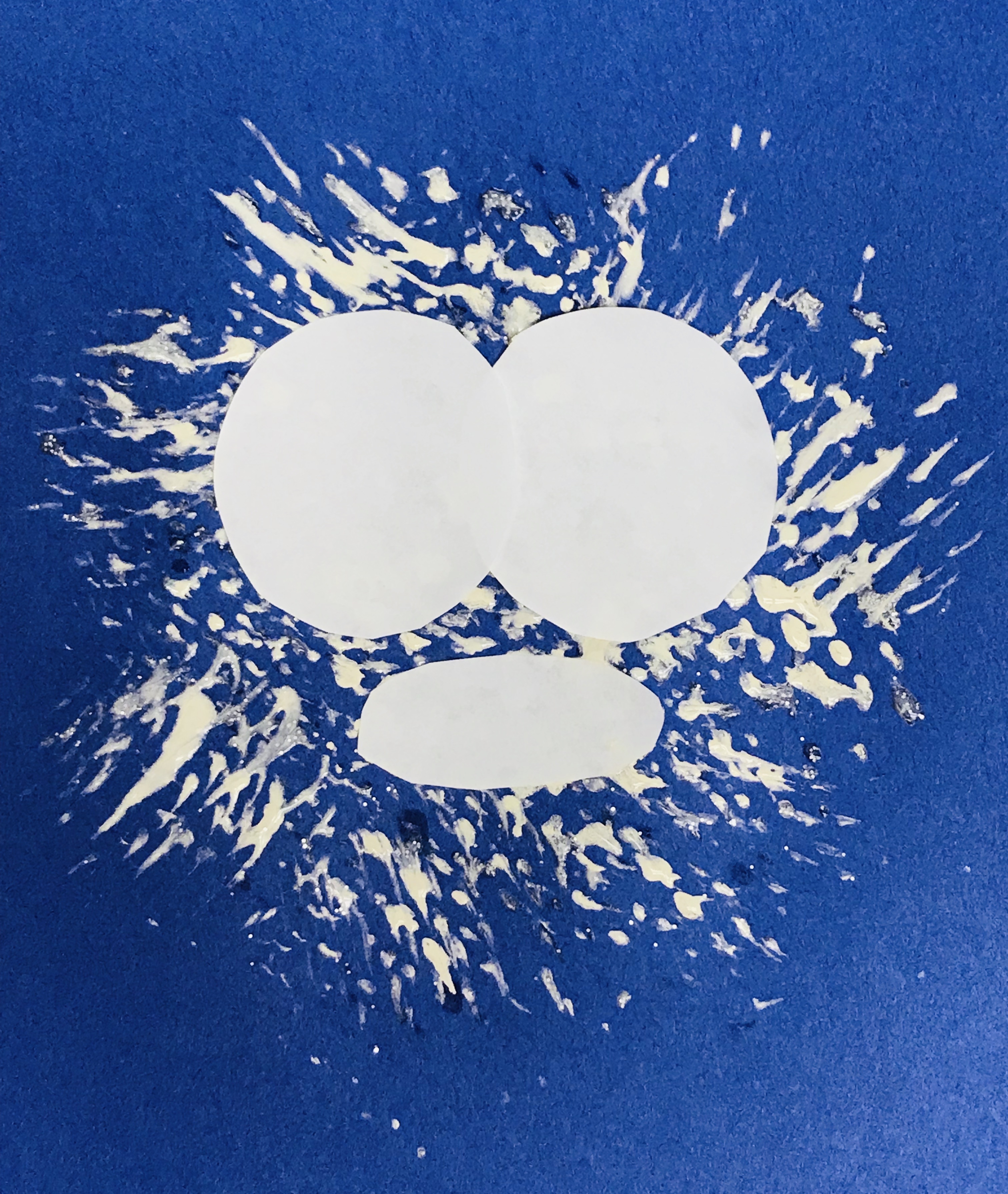 Paper circles on glue splatters
